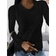 thumbnail image 3 of Blusa de manga larga con cuello redondo para mujer, camisa Sexy de retales de encaje blanco, Top de malla, camisas elegantes ahuecadas, rosa, primavera 2024, 3 of 5