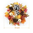 thumbnail image 6 of 20 Inch Fall Wreath for Front Door, Farmhouse Autumn Pumpkin Maple Leaves Wreath for Thanksgiving Harvest Indoor Outdoor Porch Decor, 6 of 8