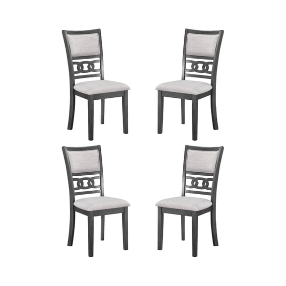 New Classic Furniture Gia Solid Wood Dining Chair in Gray (Set of 4)