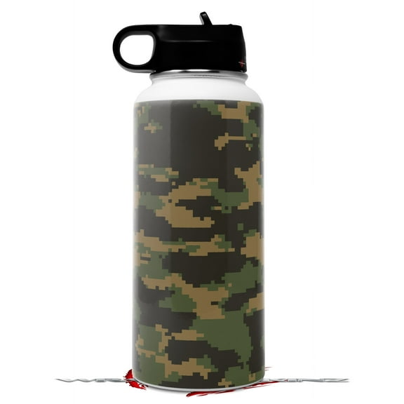Skin Wrap Decal compatible with Hydro Flask Wide Mouth Bottle 32oz WraptorCamo Digital Camo Timber (BOTTLE NOT INCLUDED)