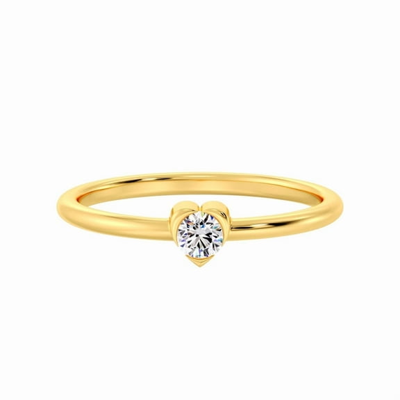 Fine Diamond Jewelry Minimalist Bezel Lab Diamond Gold Ring – Comfort Fit Design for Everyday Elegance