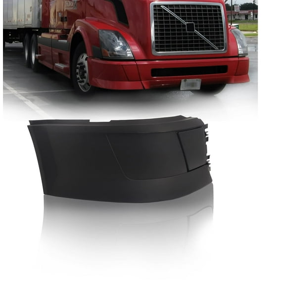 TORQUE Right Corner Bumper (without Fog Light Hole) Replacement for 2004-2015 Volvo VNL Semi Trucks Passenger Right Side RHD(TR058-R)
