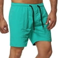 thumbnail image 2 of Shorts for Men Multifunctional Solid Color Beach Sports Fitness Walkshorts Cargo Bermuda Green Swim Pants Sizes XL, 2 of 3