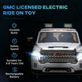 thumbnail image 4 of Aosom 12V GMC Sierra HD Licensed Ride on Truck, Battery Powered Electric Car for Kids w/ Remote Control, Headlights & Four Wheel Suspension, White, 4 of 10