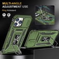 thumbnail image 2 of for iPhone 12 Pro Max Case for 12 Pro Max Case,with Slide Camera Cover & Built-in 360° Rotate Ring Kickstand Magnetic Shockproof Cover Case-Military Green, 2 of 12