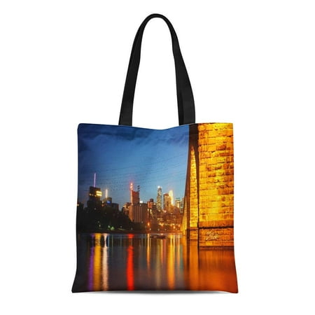 Midwest Tote - LADDKE Canvas Tote Bag Minnesota Minneapolis Stone Arch Bridge at Midwest Landmark Mississippi Reusable Handbag Shoulder Grocery Shopping Bags