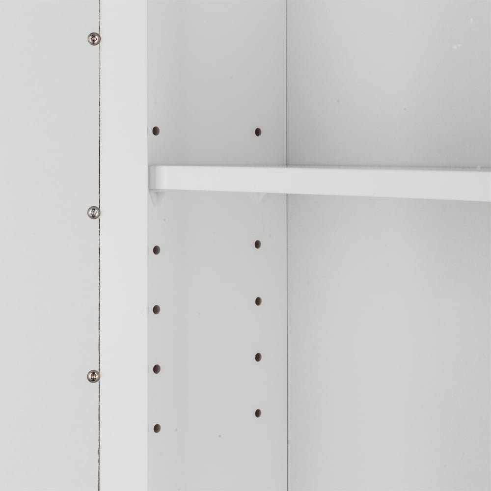3-tier Single Door Mirror Indoor Bathroom Wall Mounted Cabinet Shelf White