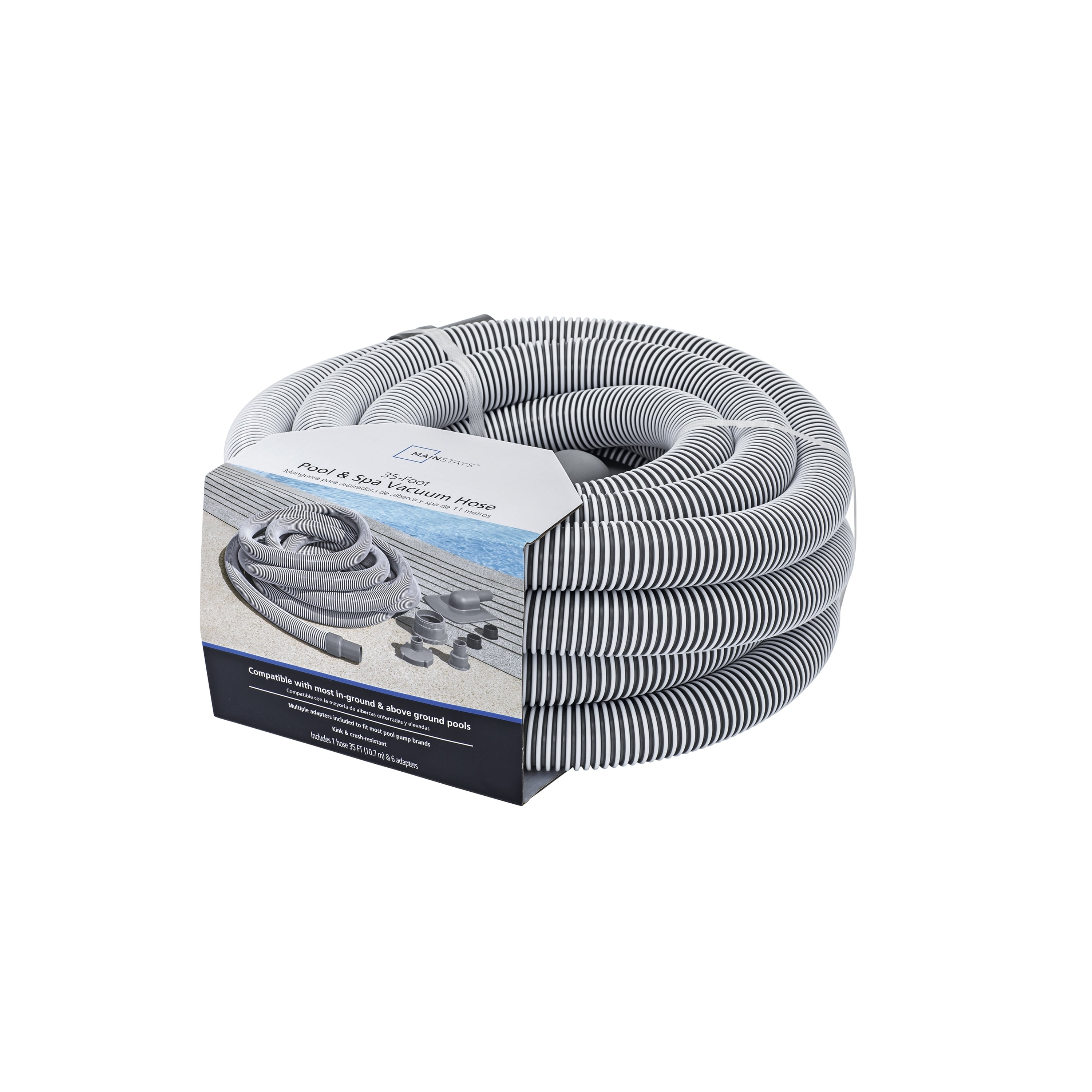 Mainstays 35 ft. Pool Cleaning Hose with Adaptors