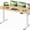 Light Wood, variant on Electric Height Adjustable Standing Desk Large 55 x 24 Inches Sit Stand up Desk Home Office Computer Desk Memory Preset with T-Shaped Metal Bracket, Light Wood