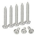 thumbnail image 1 of Phillips Hex Washer Self Tapping Screws, M6 x 40mm 304 Stainless Steel Hex Flange Sheet Metal Screw 10pack, 1 of 4