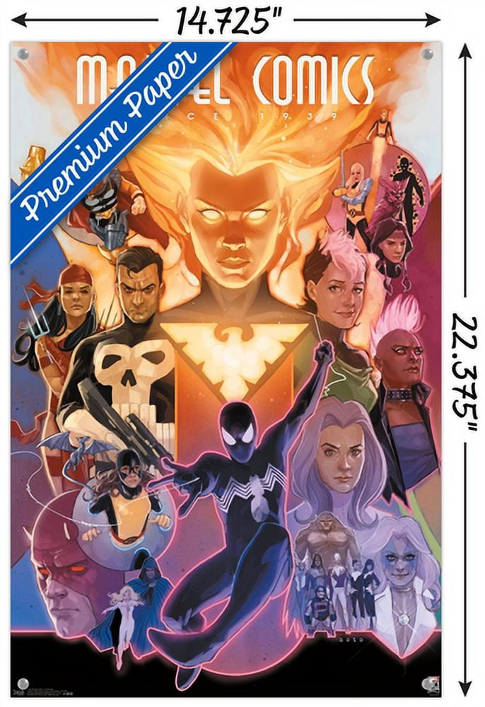 Marvel Comics - Marvel 80th Anniversary - Celebration Wall Poster with Push Pins, 14.725" x 22.375"