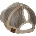 thumbnail image 4 of C.C Ponycap Messy High Bun Ponytail Adjustable Mesh Trucker Baseball Cap Hat, Distressed Beige, 4 of 4