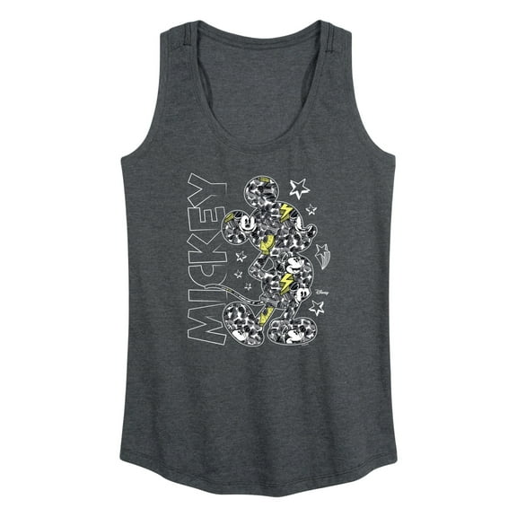 Disney - Mickey Mouse - Mickey Pattern & Stars - Women's Racerback Tank Top