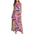 thumbnail image 2 of Crayon Print Long Dress summer dress woman02 trdy Long dress, 2 of 6