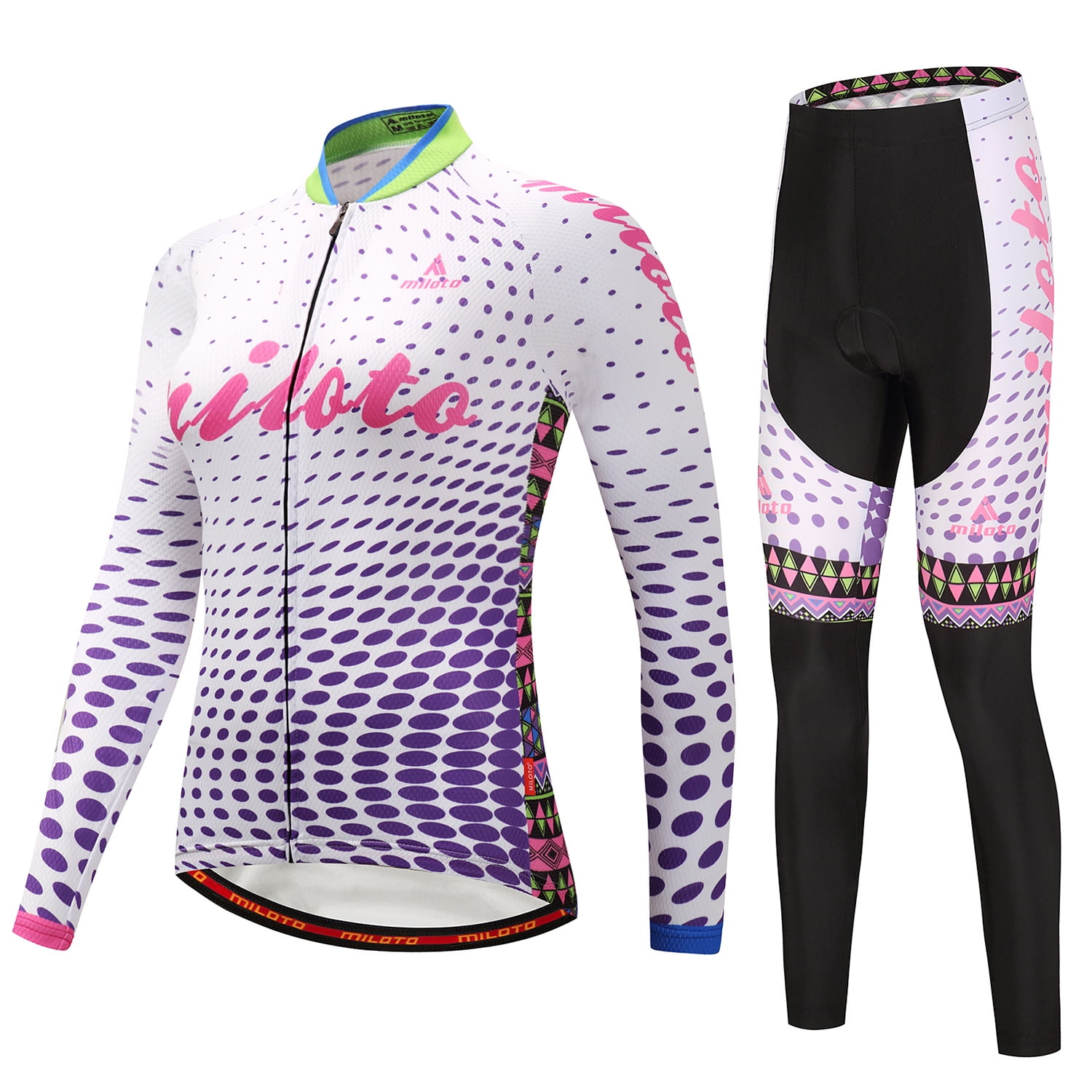 Maillot De Cyclisme Femme WOSAWE - Manches Longues - Respirant - Polyester - Multicolore
