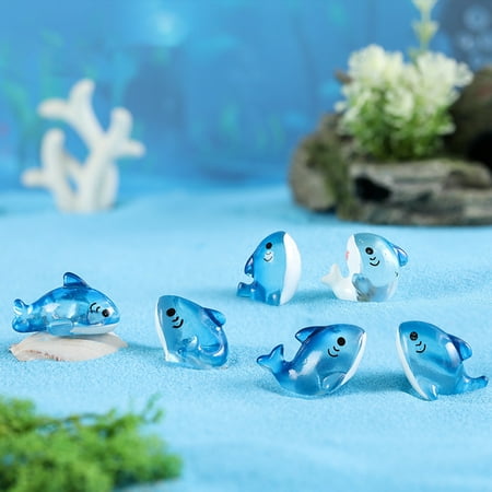 

Meijuhuga 2Pcs Animal Statues Anti-fade Widely Usage Lovely Decorate Portable Mini Cute Shark Ornament for Bedroom
