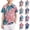 Vermilion, variant on longantii Boys Tropical Leaf Print Polo Shirt Kids Short Sleeve School Uniform Shirt Hawaiian Style Casual Summer Golf Tops Deep Red 4-5 Years