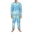 thumbnail image 4 of Kll Sea And Fish Sleepwear Mens Flannel Pajamas,Long Cotton Pj Set, 4 of 9