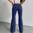 thumbnail image 3 of Women's Mid Rise Slim Flare Pant Soft&nbsp; Drawstring Tie Casual Lounge Yoga Pants, 3 of 6