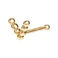 thumbnail image 2 of Women's 14kt Gold 22G Beaded V Nose Stud for Adults, 2 of 4