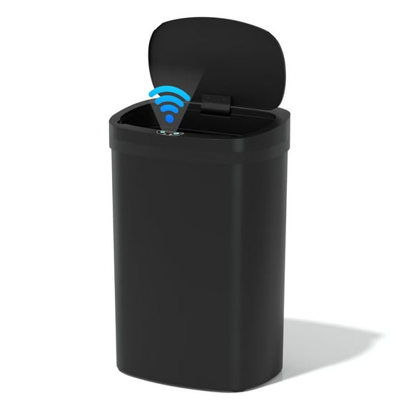 YRLLENSDAN Kitchen Trash Can 13 Gallon Size, Touchless Trash Can 13 Gallon, Motion Sensor Trash Can with Lid, Automatic Garbage Can 13 Gallon, Plastic Tall Trash Bin, Black