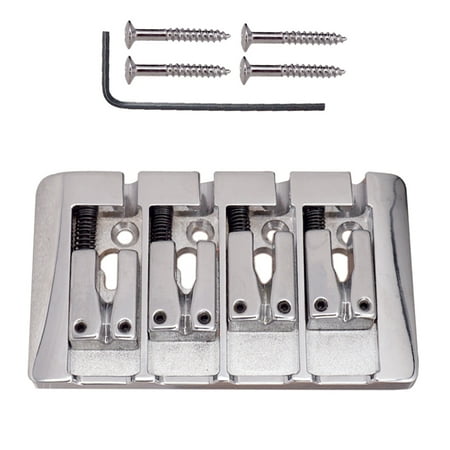 1 Set of Zinc Alloy Bridge Tailpieces for 4-string Electric Bass Parts ...