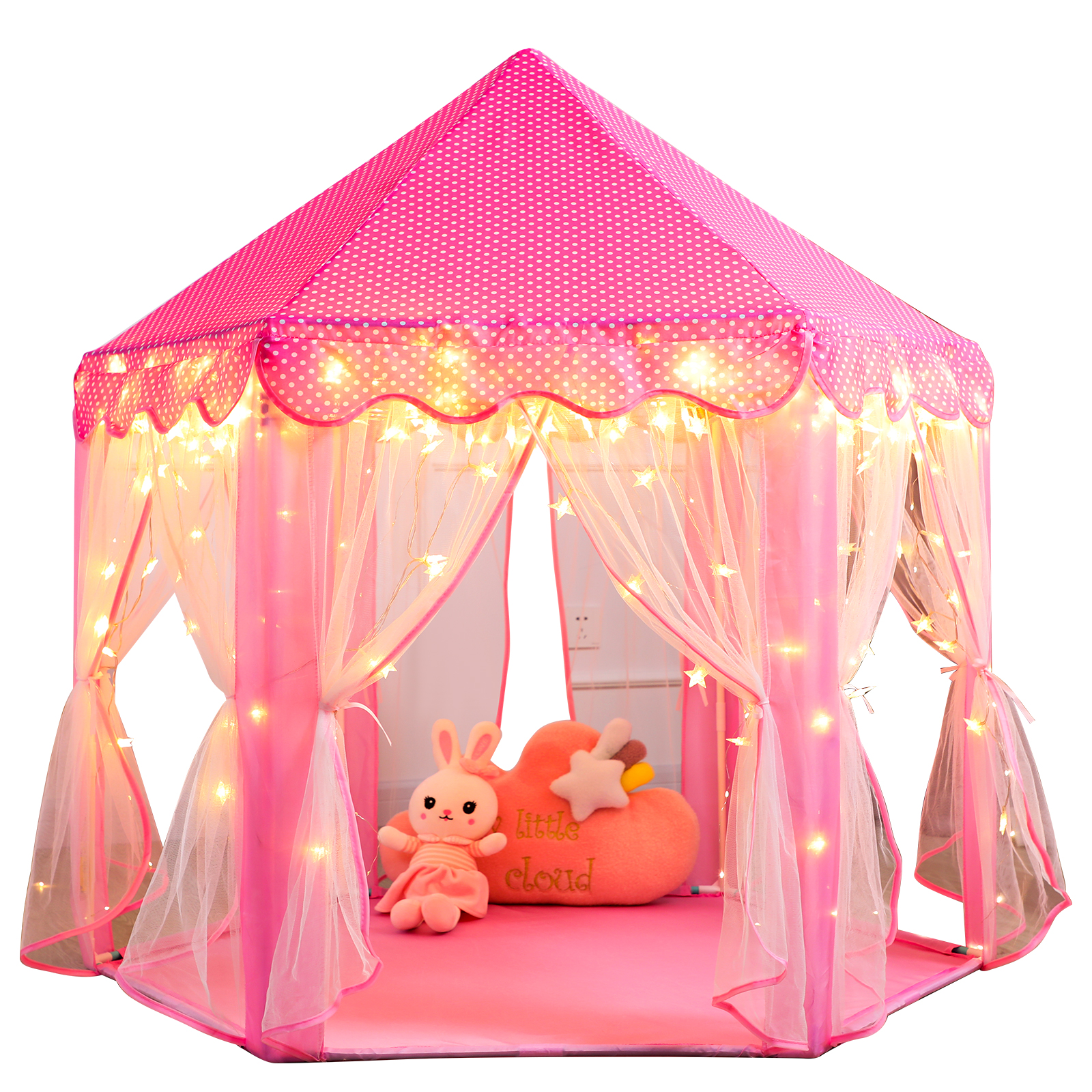 Wilwolfer Princess Castle Kids Play Tent with Lights photo 1