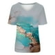 thumbnail image 4 of Camisetas con estampado floral con cuello en V para mujer Blusas femeninas cómodas a la moda Tops OAVQHLG3B Store  lin121212, 4 of 4