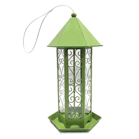 Mymisisa Retro Metal Bird Feeder Outdoor Automatic Hang Wild Bird