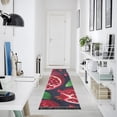 thumbnail image 5 of Red Pomegranate on Black Bedroom Runner Rug 2'x 6' Non Slip Carpet Indoor Home Area Rug Living Room, 5 of 8