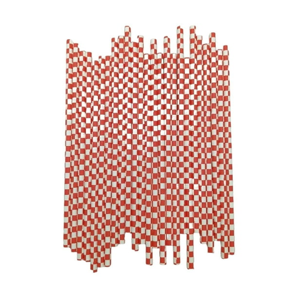 Pajitas desechables rojas de 100 piezas, pajitas de papel degradables, papel Kraft, pipa para bebidas rectas, una pipeta