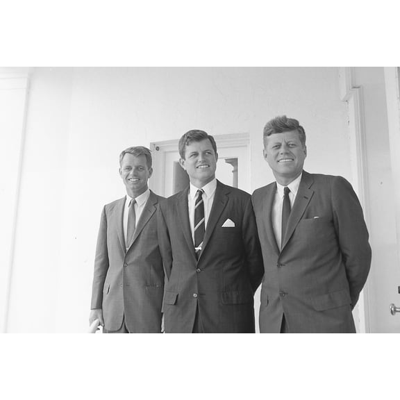 24x36 gallery poster, The Kennedy brothers Attorney General Robert F. Kennedy, Senator Ted Kennedy, and President John F. Kennedy in 1963