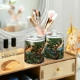 thumbnail image 3 of Yayeee 4 Pack Qtip Holder Bathroom Cotton Swab Canister with Lid Clear Dispenser Set, Retro Pine Tree, 3 of 6