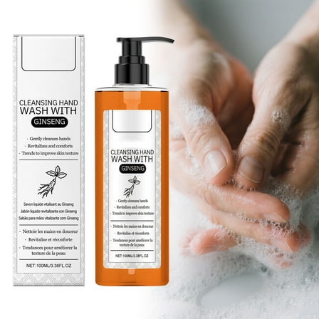 Liquid Soap with Ginseng 100 ml Bottle, Revitalising Soap, Wellness Spa, Luxury Hotel Cosmetics, Ginseng Hand Soap