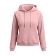 thumbnail image 5 of Nowekniz Fall Women Knit Fleece Hoodie Pullover Sweater, Loose Fit Long Sleeve Drawstring Hooded Sweatshirt with Pockets, Casual Fashion Daily Outfit Top, 5 of 6