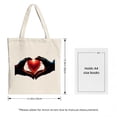 thumbnail image 3 of Heart-Shaped Hands Tote Bag - Stylish Canvas Bag for Shopping Travel & Parties - Eye-Catching Red & Dark Hands Design, 3 of 4