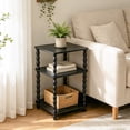 thumbnail image 6 of Wooden Side Table, Small End Table with Storage Shelf,  Bedside Coffee Table Night Stand for Living Room, Bedroom, Office and Small Spaces oak Black Rustic Brown, 6 of 8