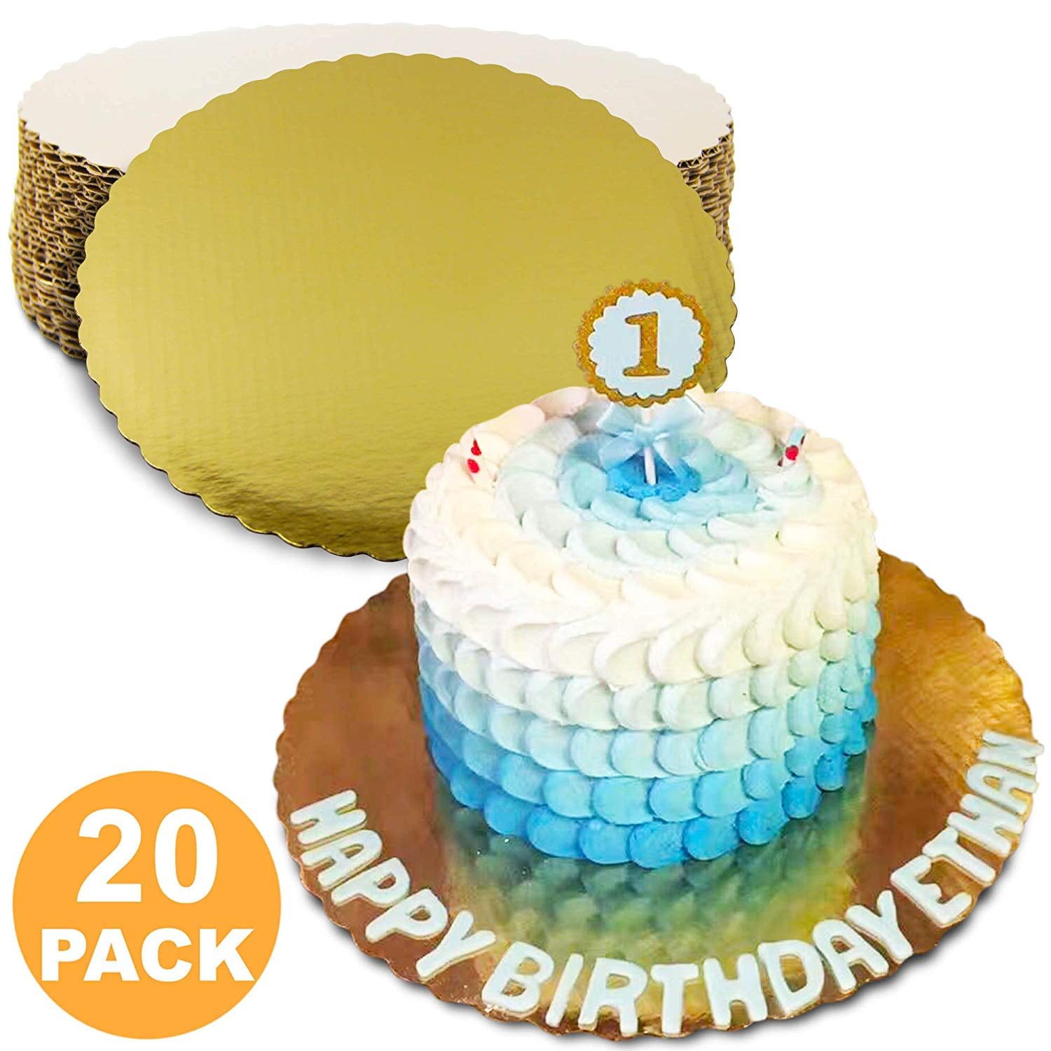 Circle Cardboard Base 8 and 10-Inch 6 Cake Board Rounds Perfect for Cake Decorating 6 of Each Size Set of 18