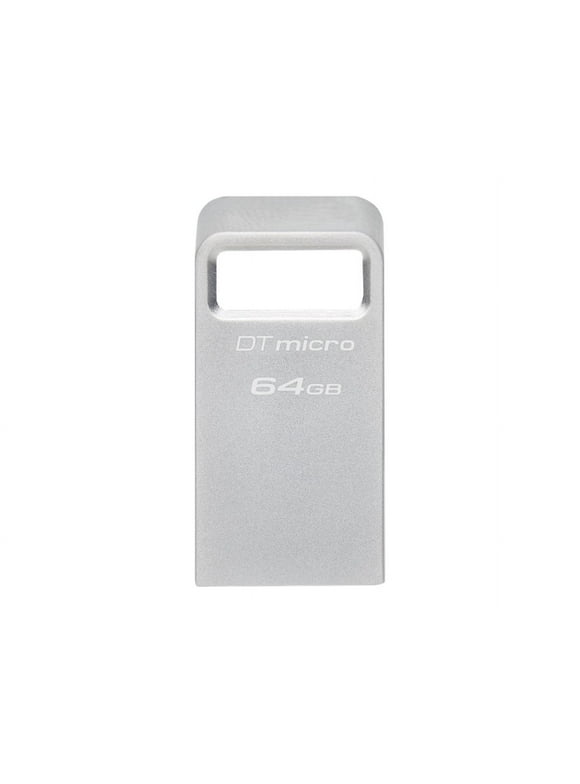Kingston DataTraveler Micro USB Flash Drive - 64 GB - USB 3.2 (Gen 1) Type A - 200 MB/s Read Speed - Silver - 5 Year Warranty