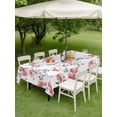 thumbnail image 5 of 52x70 Inch Outdoor Tablecloth with Umbrella Hole Zipper Rectangle Pink Blue Botanical Rectangular Tablecloths Outside Waterproof Summer Watercolor Branch Flower Patio Table Cover for Picnic Party, 5 of 8