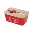 thumbnail image 2 of Home Decor Qwtwty Rectangular Ceramic Box Sealed Box Western Style with Ceramic Knife And Wooden, 2 of 6