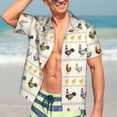thumbnail image 3 of Fotbe Funny Chicken Hawaiian Shirt for Men Unisex Summer Beach Casual Short Sleeve Cotton Linen Button Down Shirts-XX-Large, 3 of 5