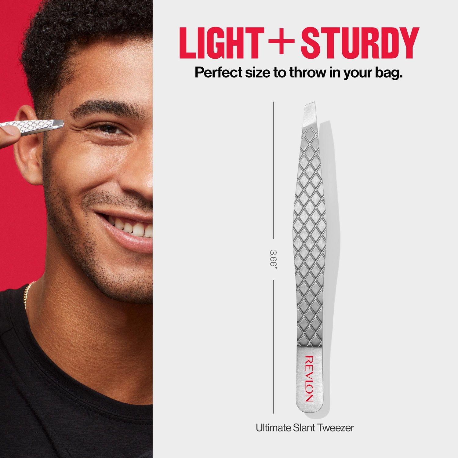 Revlon Ultimate Slant Tweezer, Hand-Finished Ultra-Fine Tips for Precise Hair Removal, Made With High-Quality Stainless Steel