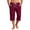 Wine-410227CC, variant on AHMOMEI Men's Casual Drawstring Cropped Shorts Lightweight Breathable Quick Dry Cotton Blend Seven Inch Pants For Beach Vacation Fishing Running Work Coffee XXXL