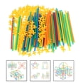 thumbnail image 4 of Bloques de construcción de paja Sunnimix juguetes coloridos de enclavamiento 200 piezas, 4 of 8