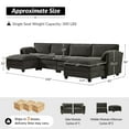 thumbnail image 6 of 142" Oversized 6-Seater Sectional Modular Sofa Couch with Storage and Dual-Layer Cushions Dark Gray, 6 of 10