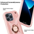 thumbnail image 3 of Compatible with iPhone 15 Pro Max Case 6.7 Inch, with 360° Rotate Ring Stand, Military Grade Drop Protection Full Body Rugged Heavy Duty Case 3 in 1 Protective Cover, Rosegold, 3 of 6