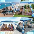 thumbnail image 6 of Beach Umbrella Canopy, 6-Corner Sun Shelter Tent with UV Protection & Side Wall, Blue&White Stripes, 6 of 9