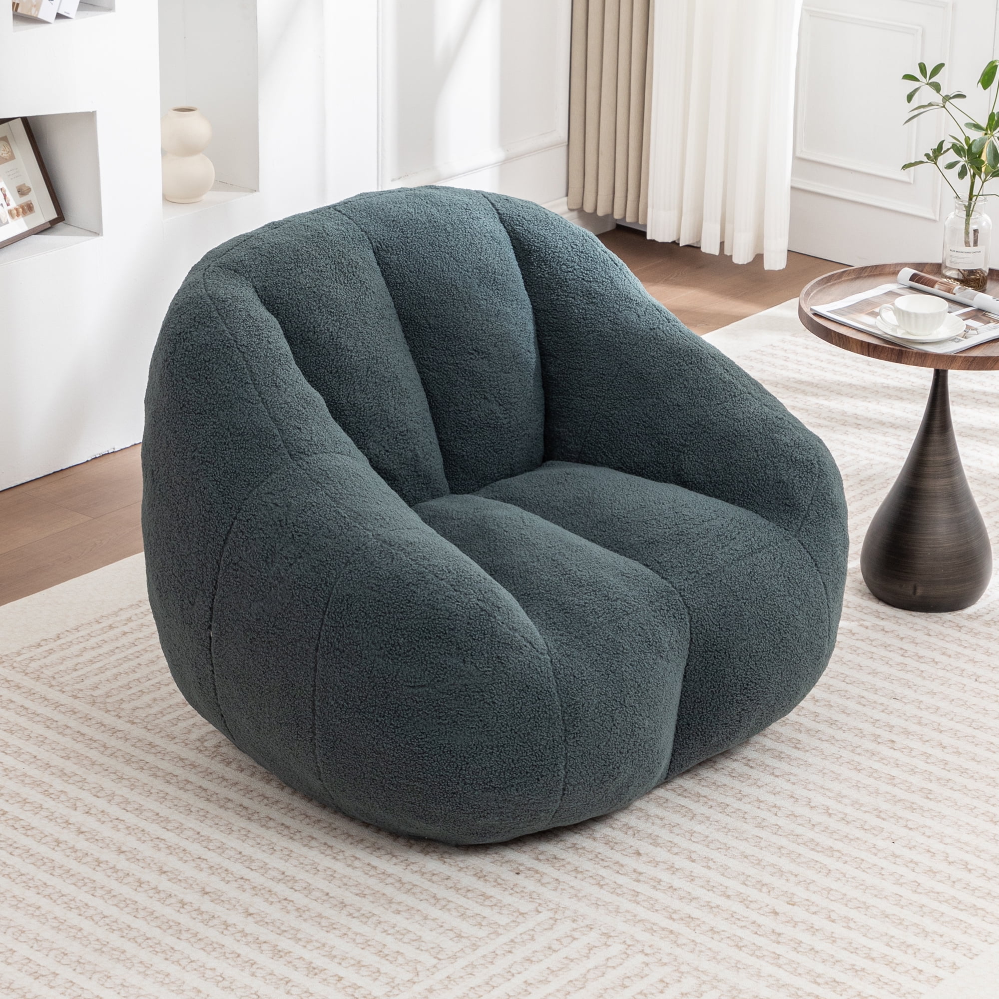 Jopath Bean Bag Chair for Adults and Kids,Oversized Bean Bag Sofa with Tufted Soft Stuffed Filling and High-Density Foam,Lazy Sofa Floor Sofa for Living Room Bedroom,Green
