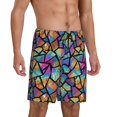 thumbnail image 2 of Kdxio Colored Glass1 Print Mens Sleep Shorts Bottoms Soft Comfy Pajama Wear Pants with Drawstring Pockets, 2 of 5